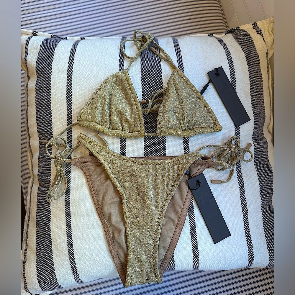 TRIANGL VINCA GOLD SET NEW WITH TAGS + BAG - Picture 6 of 8